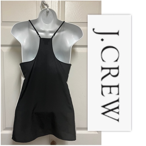 J Crew Black/White Color Block Chiffon Tank - Picture 2 of 10